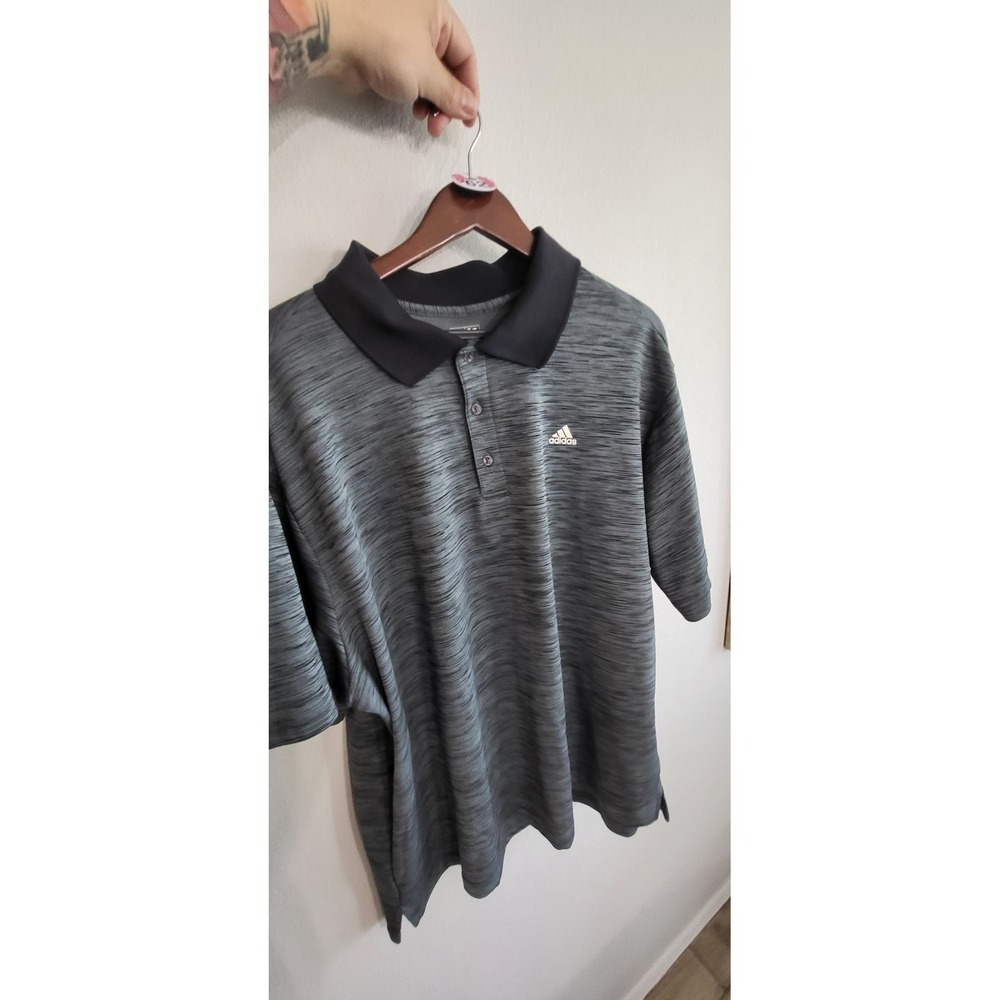 Adidas Golf Polo Mens 3XL Black Grey Super Clean Athletic Shirt #62